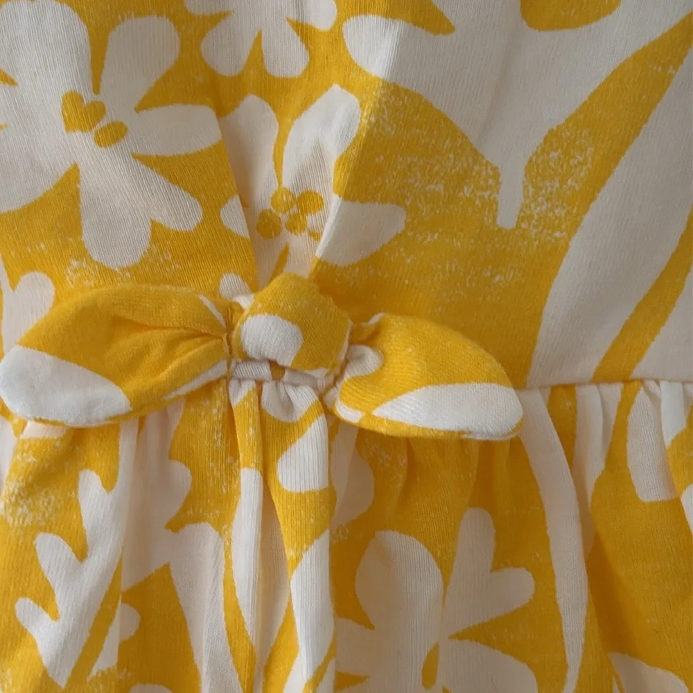 Carter Yellow and White Floral Baby Dress with‎ Bloomers 12 mo